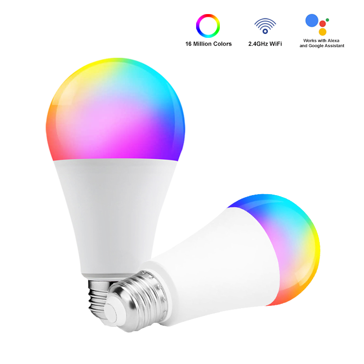 RGB Colors Changeable Dimmable Phone Control LED Intelligent Lamp 9W LED Smart WiFi Bulb Light With Timer