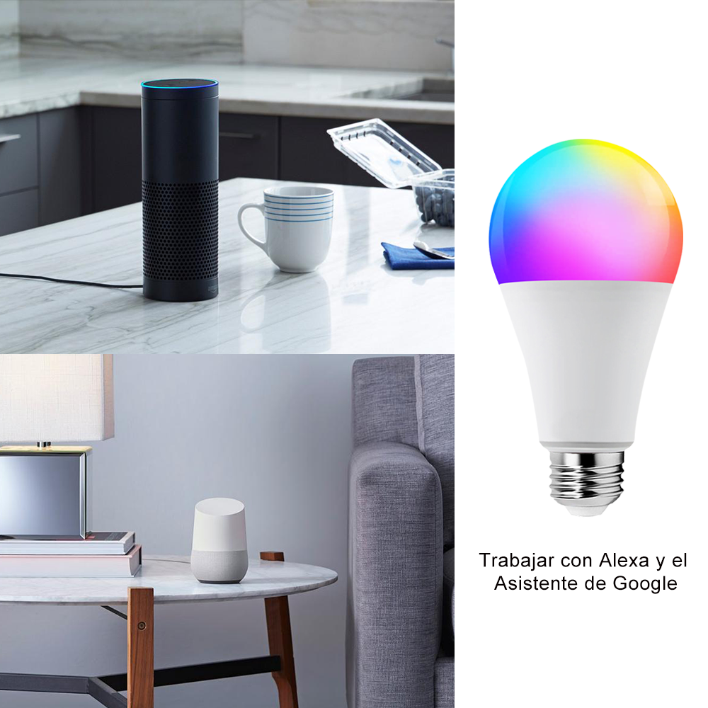 Venta Caliente A60 Rgb Alexa Google Bombillas Inteligentes Multicolores Wifi Para El Hogar