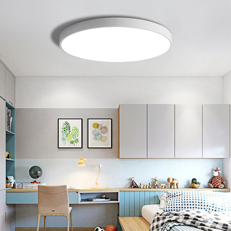 Install Flush Mount White Black Round Panel Lamp Kitchen Bedroom Hallway Dimmable 18W 24W 36W LED Ultra Thin Ceiling Light