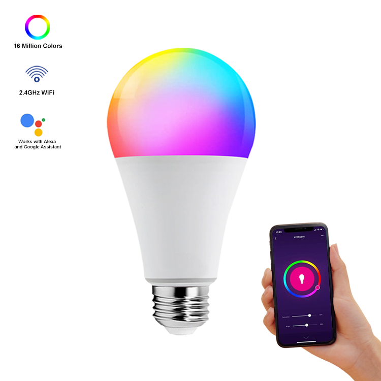 RGB Colors Changeable Dimmable Phone Control LED Intelligent Lamp 9W LED Smart WiFi Bulb Light With Timer