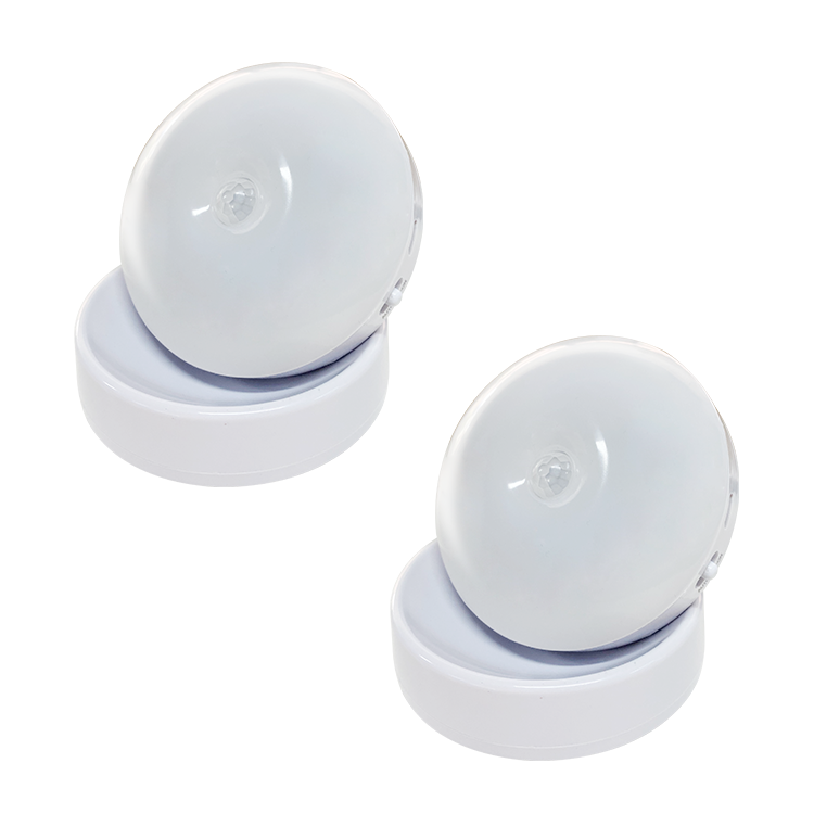 Motion Sensor Round Room Lamp 360 Degree Rotatory Magnetic Adhesive Tape Mounting LED Night Light