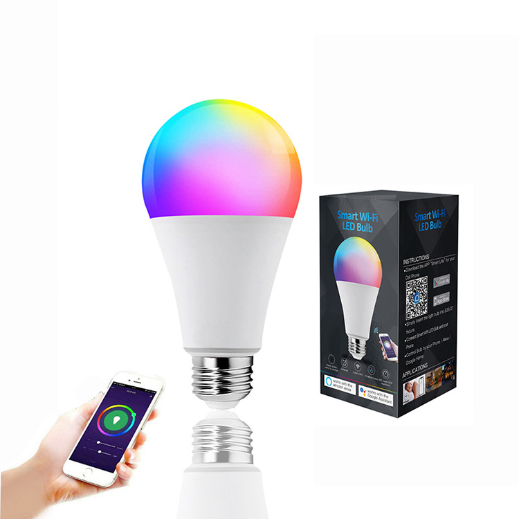 Factory Direct Sale Smart WiFi LED Bulb RGBW/WW Compatible With Alexa and Google Assistant OEM Available