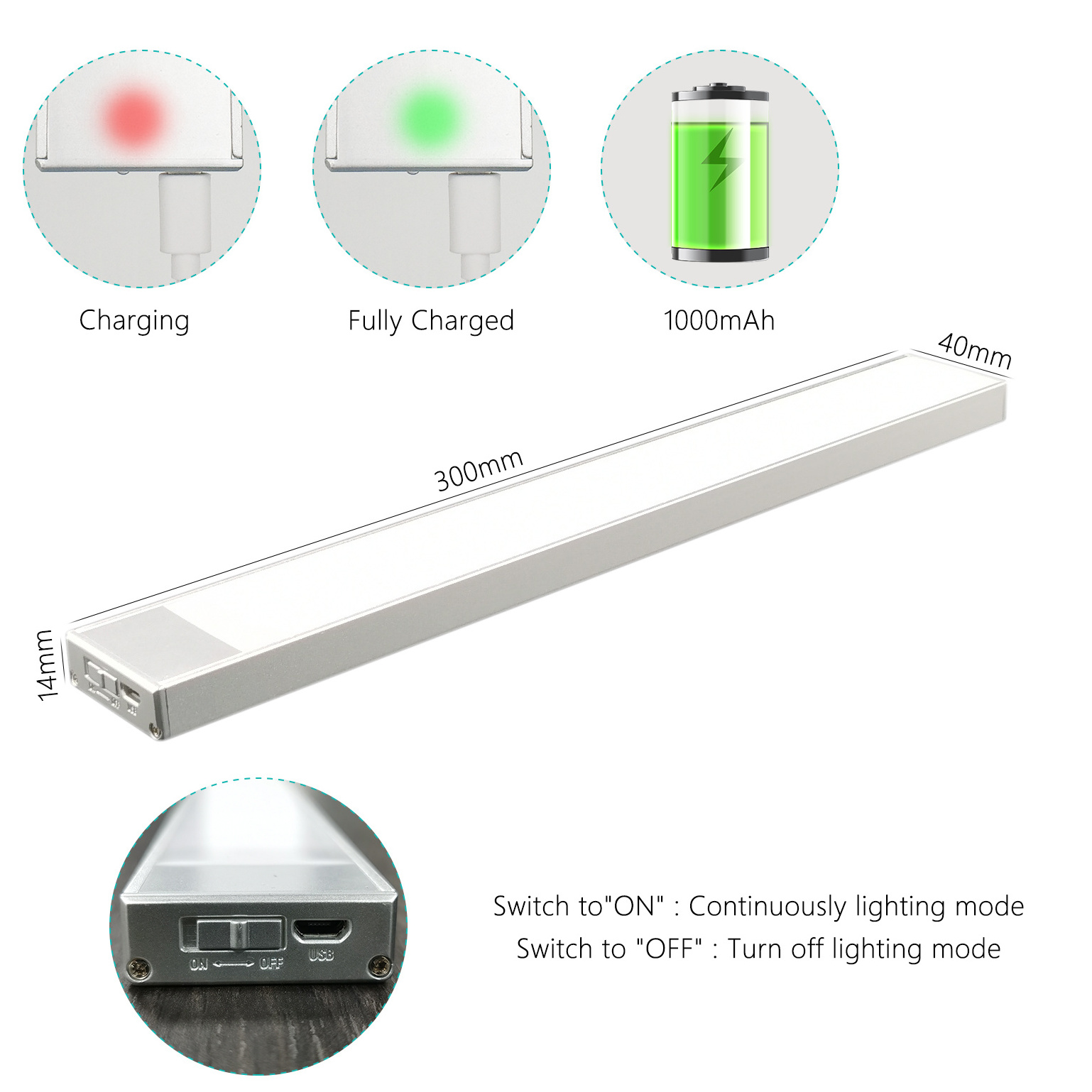 Super Bright Dimmable Undercabinet Led Closet Lights Portable Magnet Cabinet Drawer Light