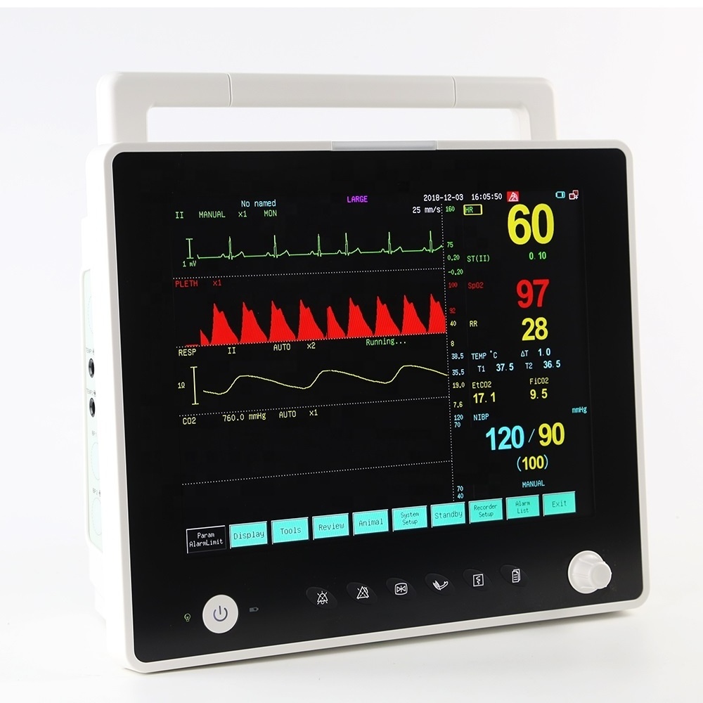 Lexison T12V High Quality 12.1inch Multi parameter Veterinary Monitor with Nellcor SpO2 and SunTech NIBP for animal use