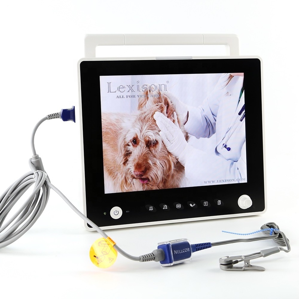 Lexison T12V High Quality 12.1inch Multi parameter Veterinary Monitor with Nellcor SpO2 and SunTech NIBP for animal use