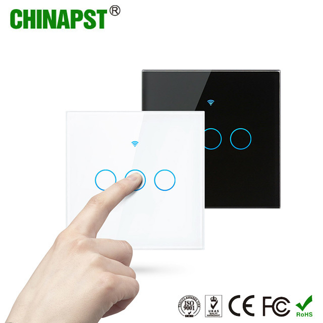 2023 Most Popular Smart Home Automation System EU 3CH Wireless WIFI Smart Tuya Remote Control Switches for Home Lamps PST-WF-E3