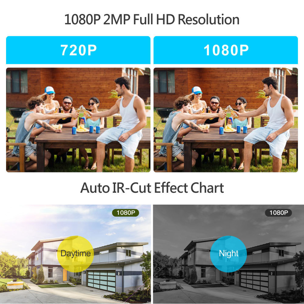 Tuya Smart APP HD 1080P Wireless WiFi CCTV Home Surveillance System Kit IR Waterproof IP Camera for Home Security PST-TWK04BM