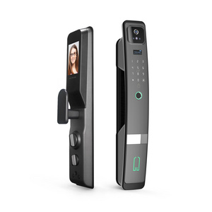 Automatic 3D Face Recognition Fingerprint Electronic Smart Door Lock Tuya Wifi APP Remote Control With Cat Eye Camera PST-H20-P