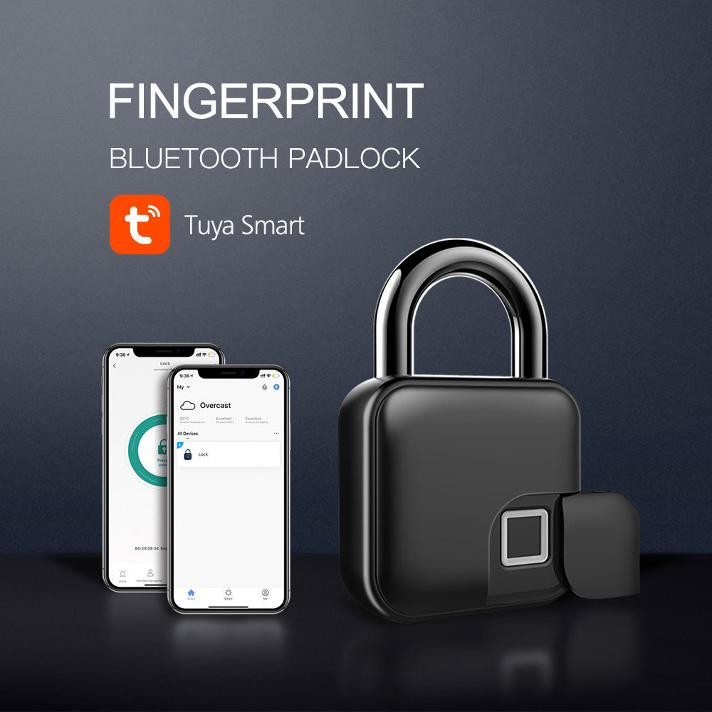 Factory Price Tuya Blue-tooth Fingerprint Keyless Smart Padlock Unlock by Fingerprint APP PST-L3+