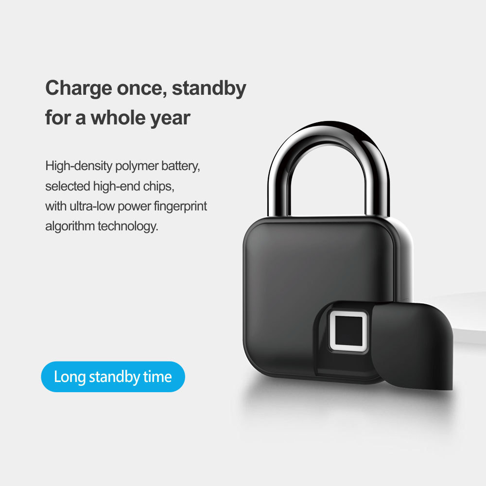 Factory Price Tuya Blue-tooth Fingerprint Keyless Smart Padlock Unlock by Fingerprint APP PST-L3+