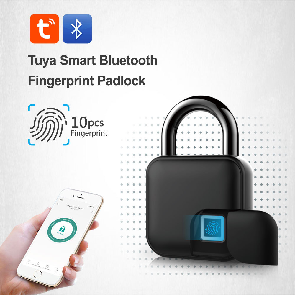 2023 Newest Tuya Smart Fingerprint Padlock Unlock by Fingerprint, APP PST-L3+