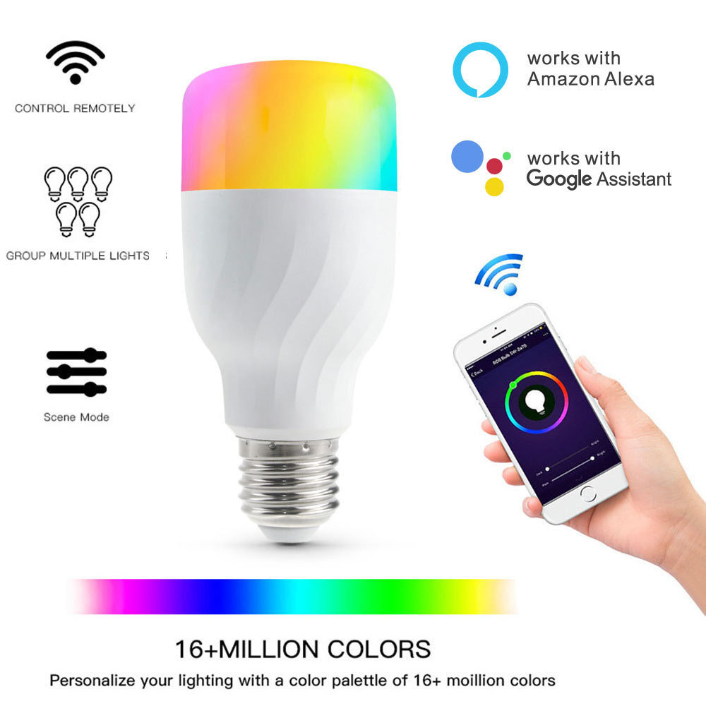 New Voice Control 600lm Tuya Smart WiFi RGBW LED Bulb with APP control PST-JL02