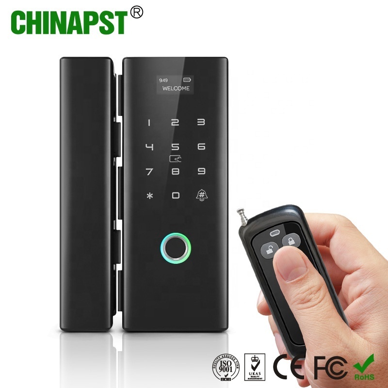 Tuya App WiFi Smart Card Digital Code Remote Control Fingerprint Glass Door Lock for Office Hotel Home PST-HG200