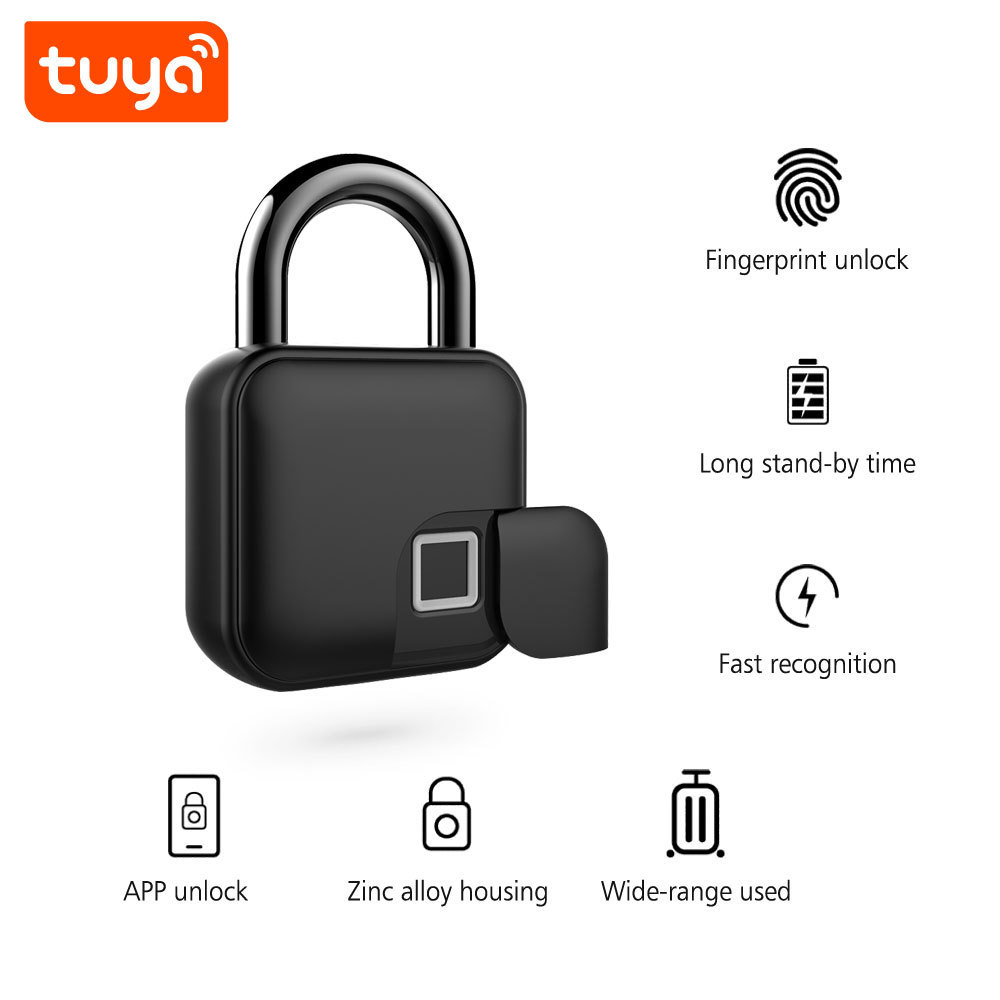 2023 New Arrival Cute Tuya Smart Fingerprint Padlock With APP Control PST-L3+