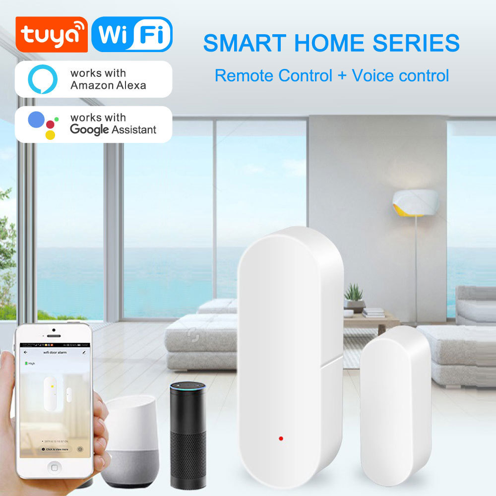 Shenzhen Factory Tuya WiFi Home Smart Alarm Door Sensor Door Open/Closed Detector with App Notification  PST-WD002