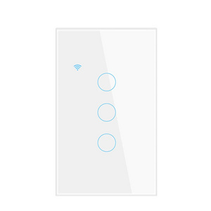 Best Price Tuya Smart Home Light Wall Touch Switch 118*72*35MM 3 Gang Wifi Light switch US Standard PST-TY-U3