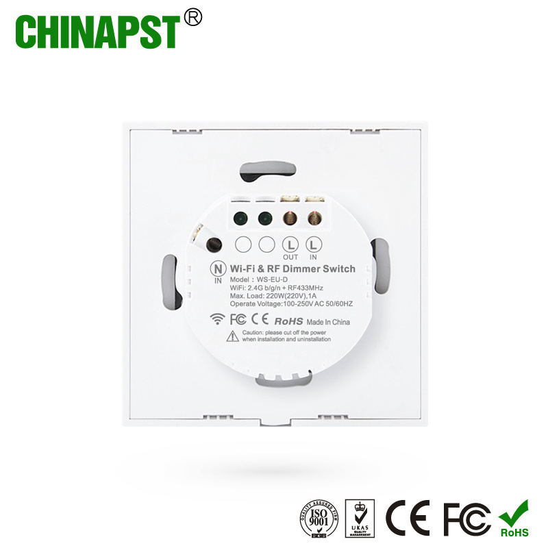 China Factory Price EU Standard Wireless Tuya Smart WiFi Dimmer Switch with RF 433Mhz PST-WS-EU-D