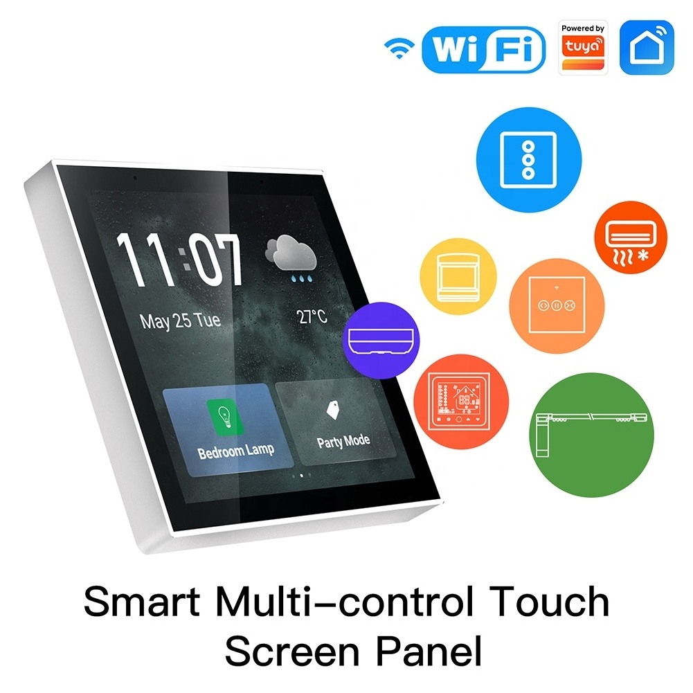 New Trending Tuya Smart WiFi 4'' In-Wall LCD Touch Screen Central Home Multi Functional Home Control Panel PST-T6E