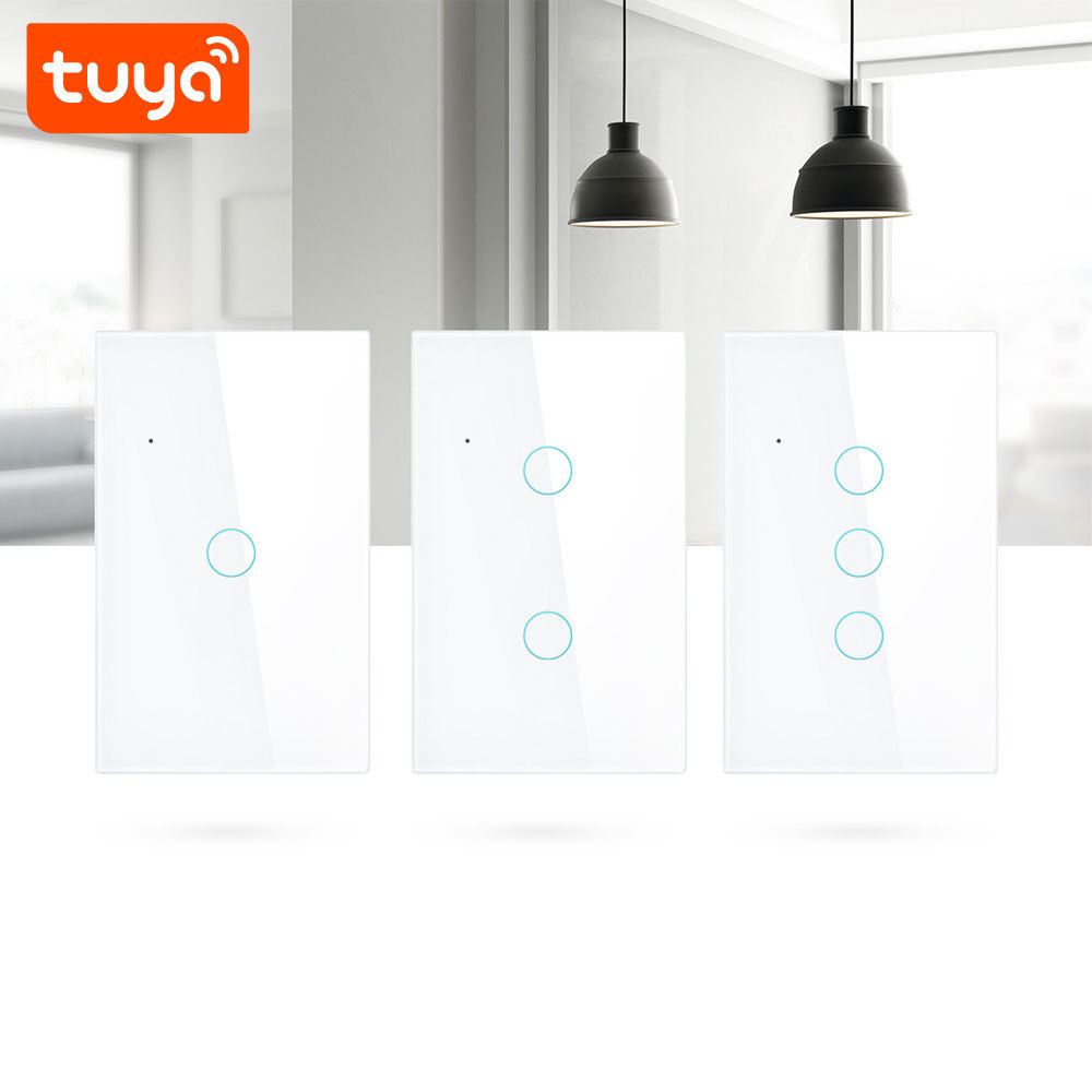 Hottest Tuya/Smart Life App 1 Way Smart Switch 1CH WiFi Smart Touch Wall Light Switch US 1 Gang Switch PST-WT-U1