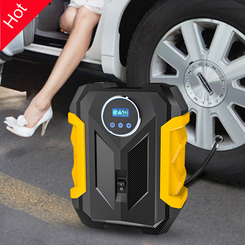 CARSUN PowerTiger Portable Car Air Pump For Wheel Tire Home Bike Inflator Vacuum Digital Smart Pressure Car Air Pump