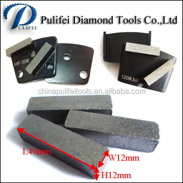 Diamond Floor Grinding Tool Part 40x12x12mm Diamond Floor Grinding Segment Weld Metal Plate for Floor Grinder