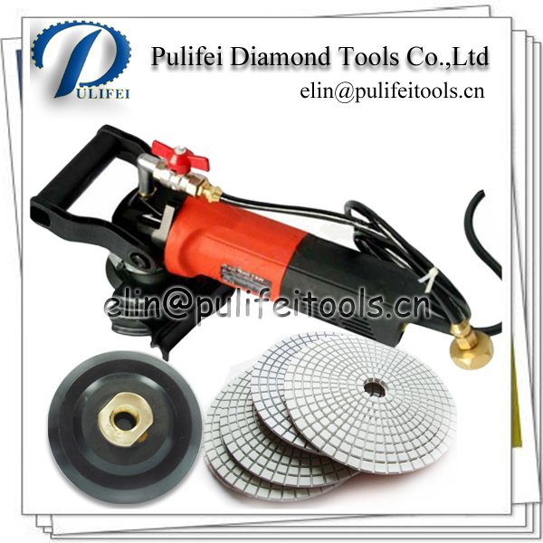 Power Tool Machine of Hand Hold Water Grinder, Wet Angle Grinder for Wet Dry Use Polishing Pad, Small Diamond Disc