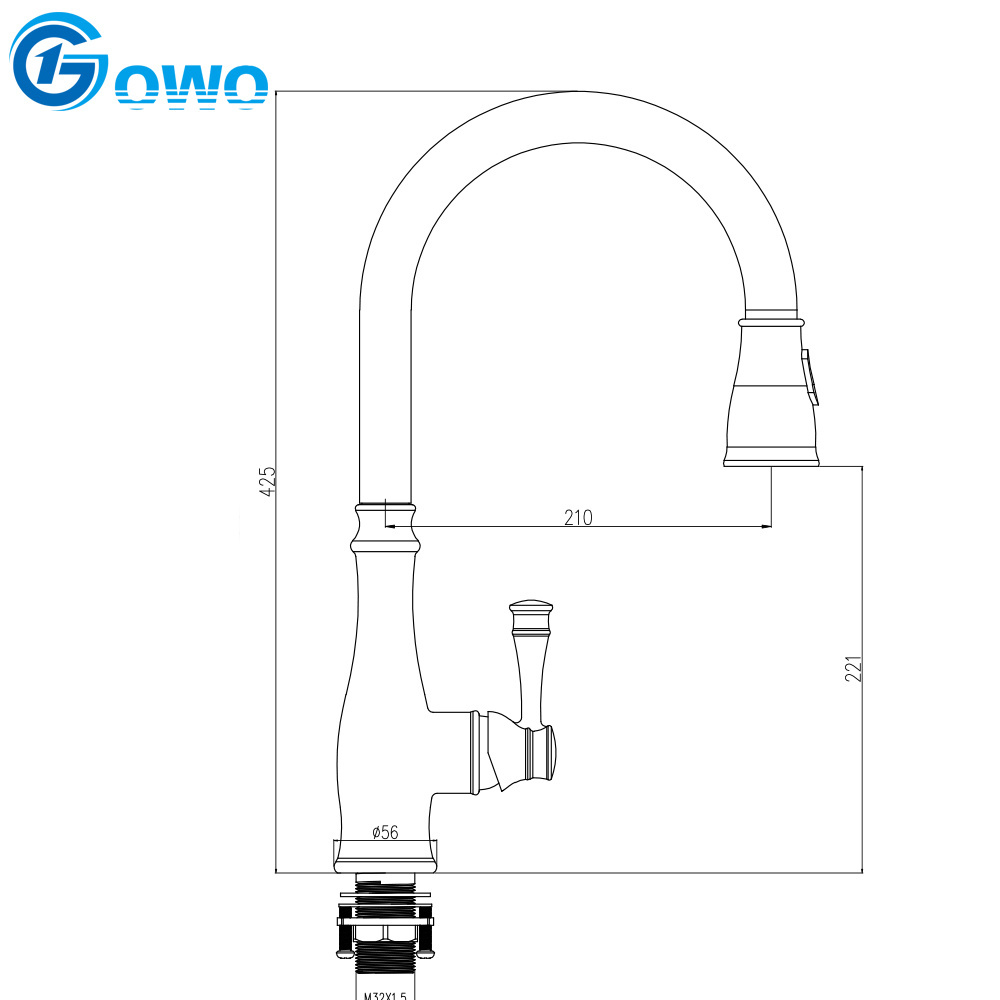 CUPC lead free zinc faucet body retro style brush gold bronze pull-out kitchen faucet