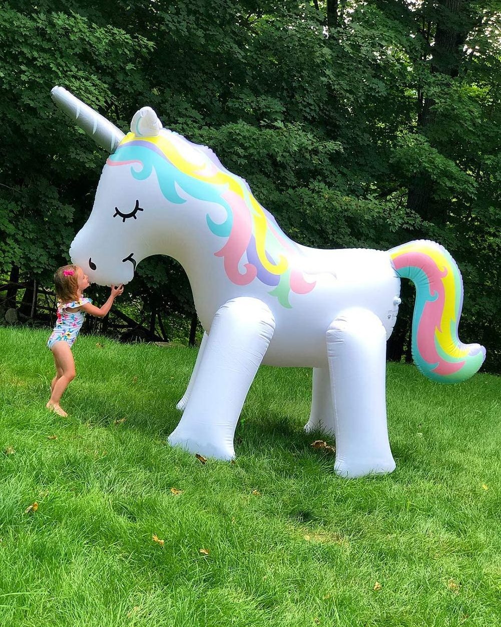 Unicorn Sprinkler Inflatable Water Toys Outdoor Ginormous Yard Sprinkler for Kids