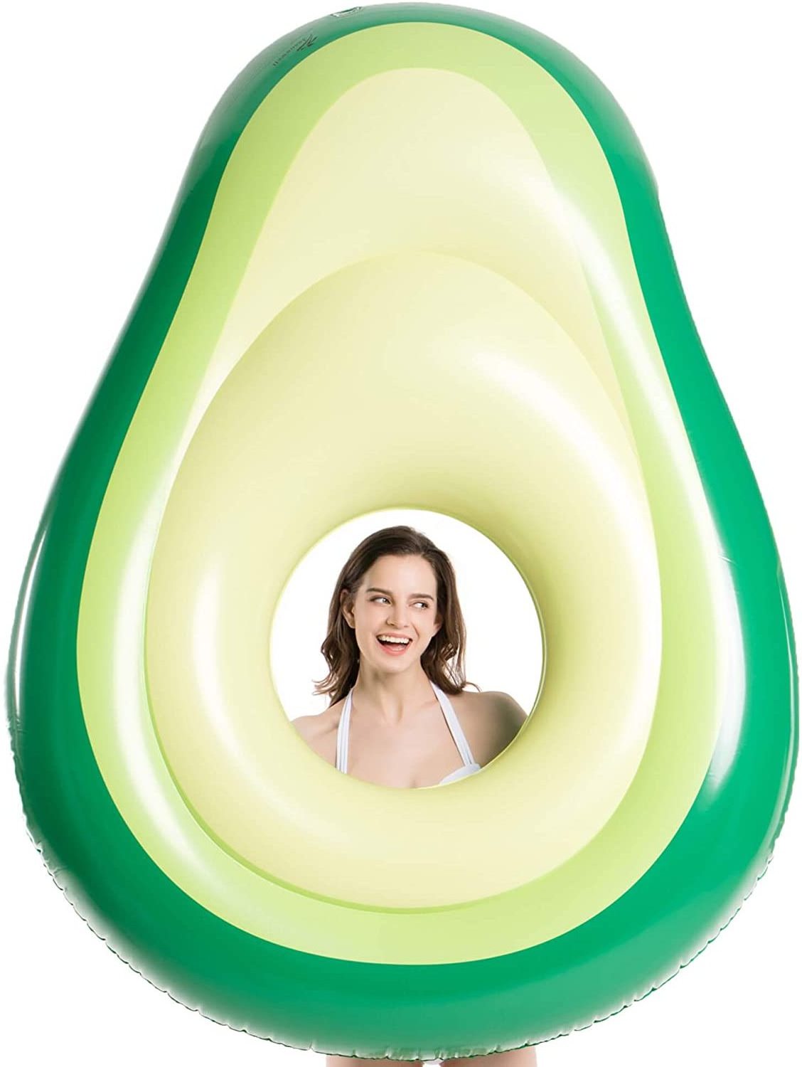 Inflatable Avocado Pool Float  with Ball Water Fun Large Blow Up Summer Beach Swimming Float Party Toys Lounge Raft for