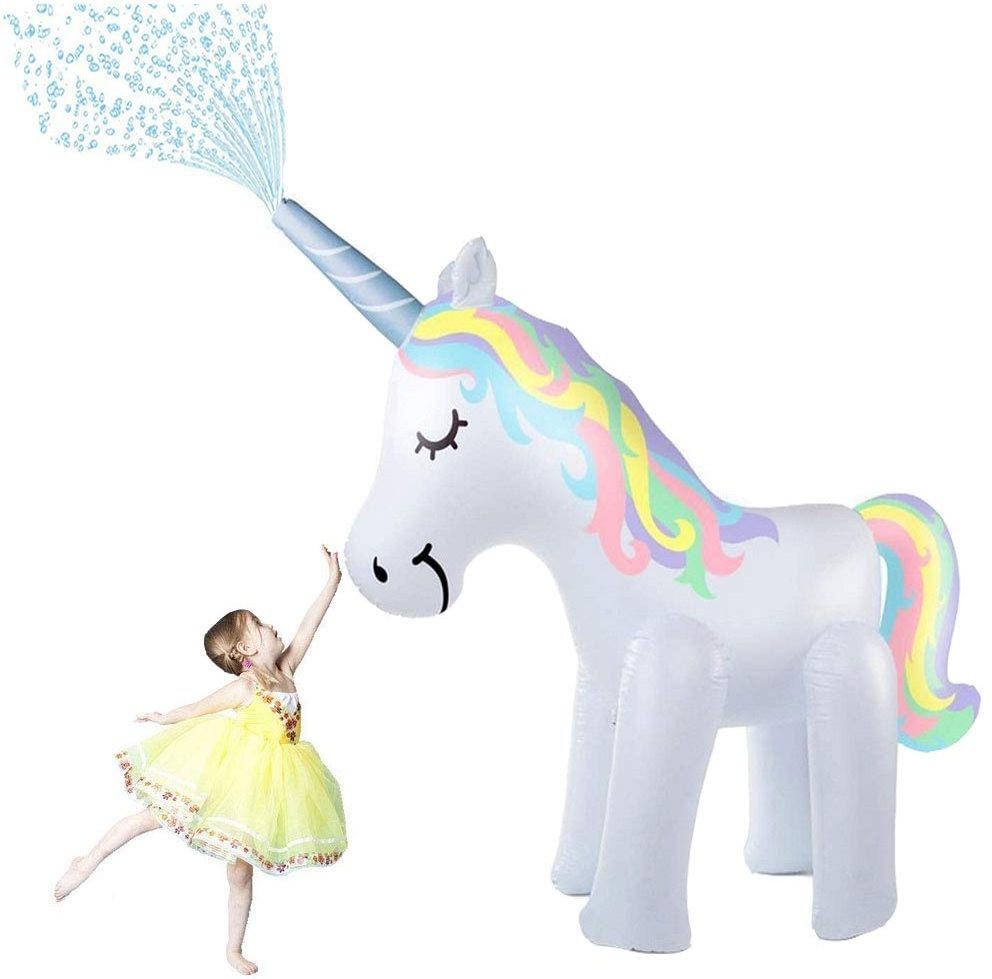 Unicorn Sprinkler Inflatable Water Toys Outdoor Ginormous Yard Sprinkler for Kids