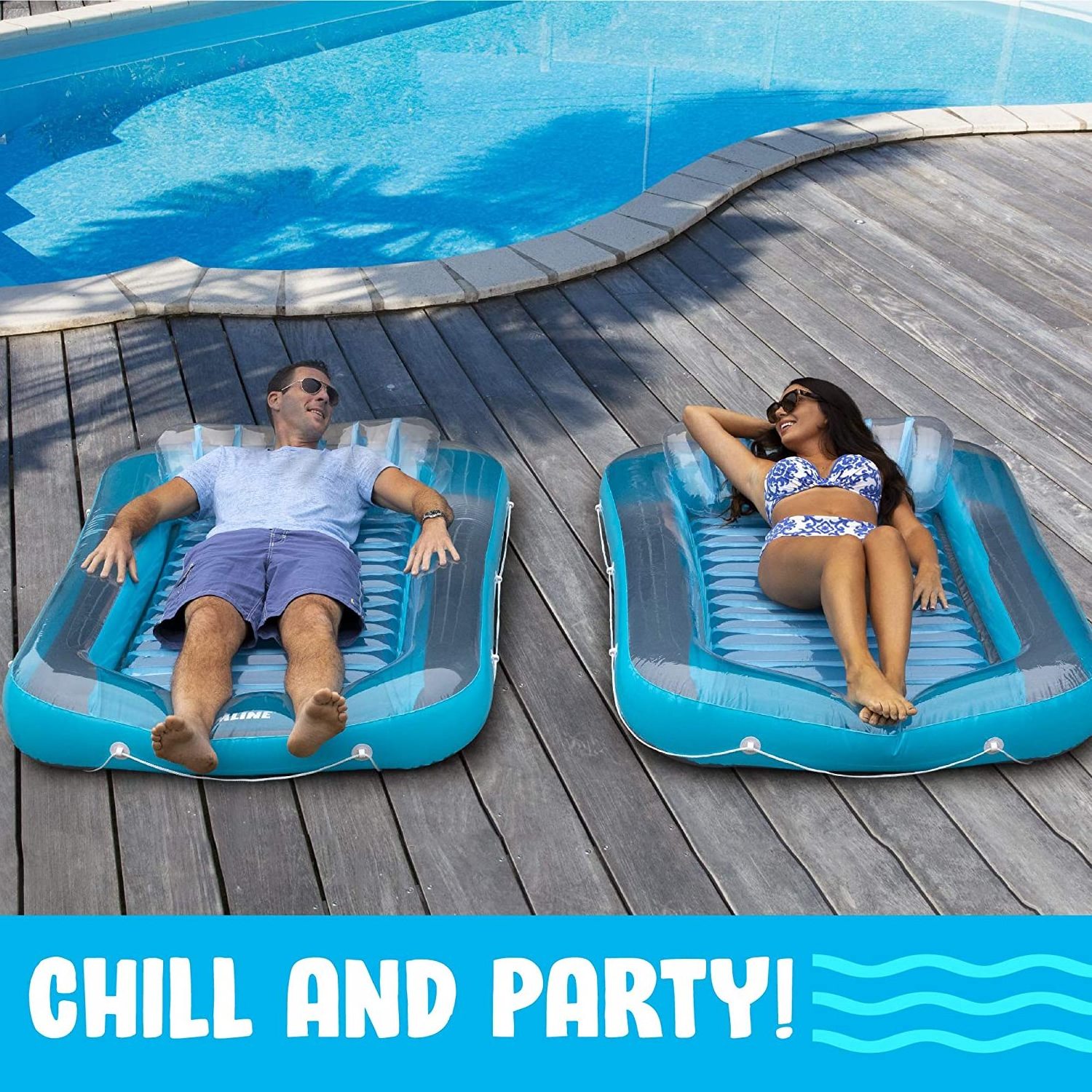 Inflatable Tanning Pool Float Swimming Pool Inflatable SunTan Tub Lounger Mattress