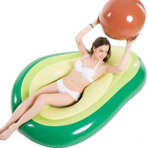 Inflatable Avocado Pool Float  with Ball Water Fun Large Blow Up Summer Beach Swimming Float Party Toys Lounge Raft for