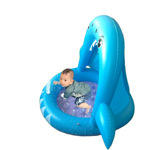 tiburon Piscina Inflable para Bebes Hinchable Infantil,  Splash Pool para Ninos Aspersor de Juego