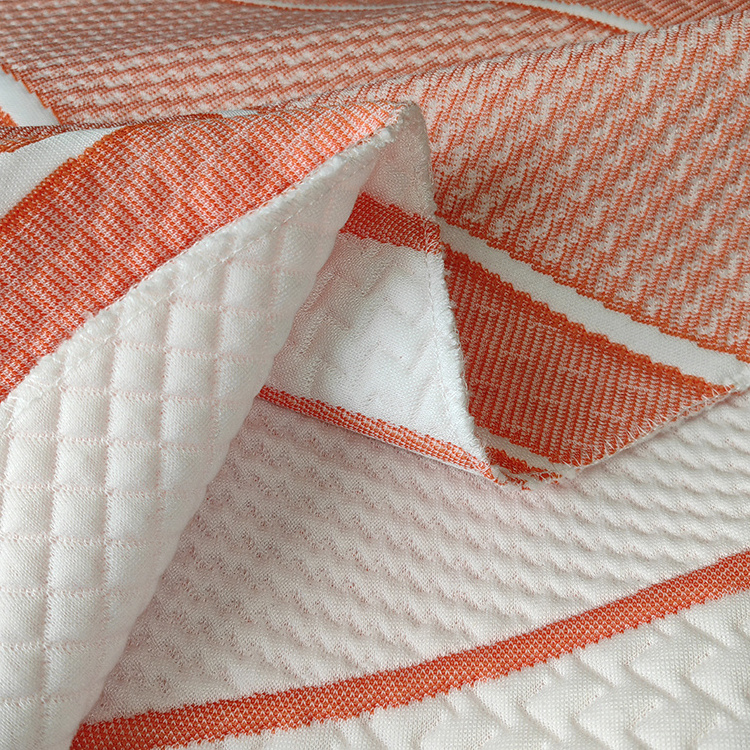 New design double-sided jacquard mattress fabric 100% polyester anti shrink knitted bedding fabric