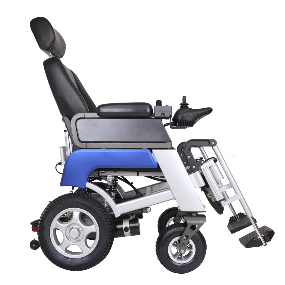 Easy operating stair climbing power wheelchair stand up