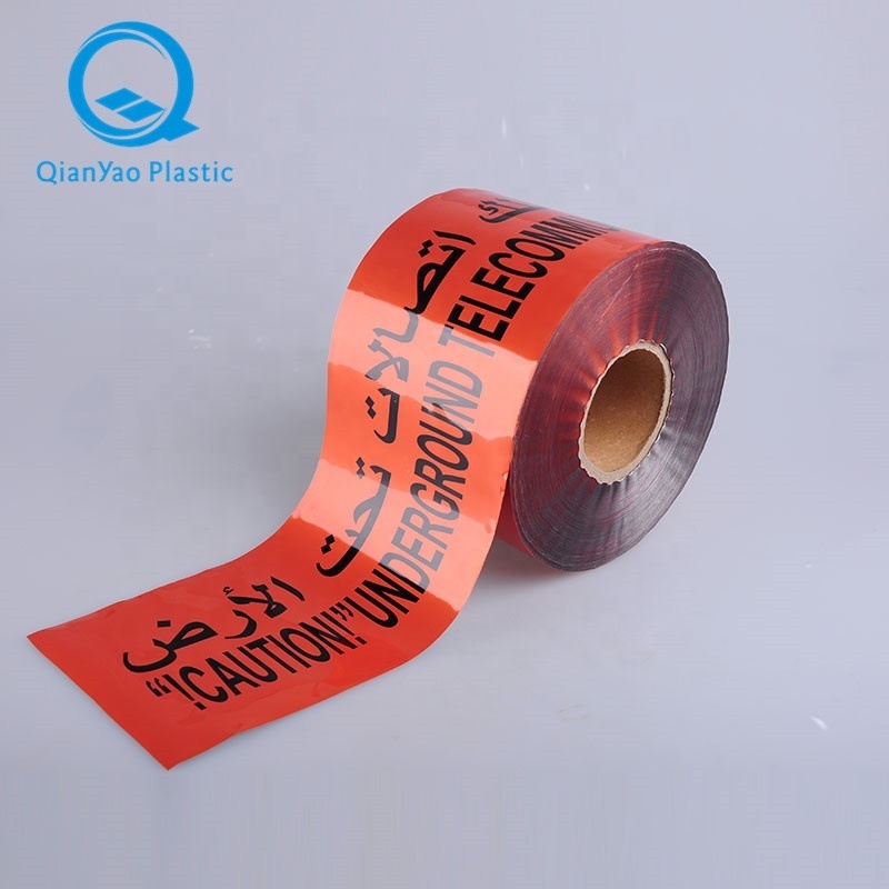 100/150mm X 300m X 4mil / 5mil Underground Cable Marking Caution Tape,Barricade Warning Detectable Tape Middle East Saudi Arabia