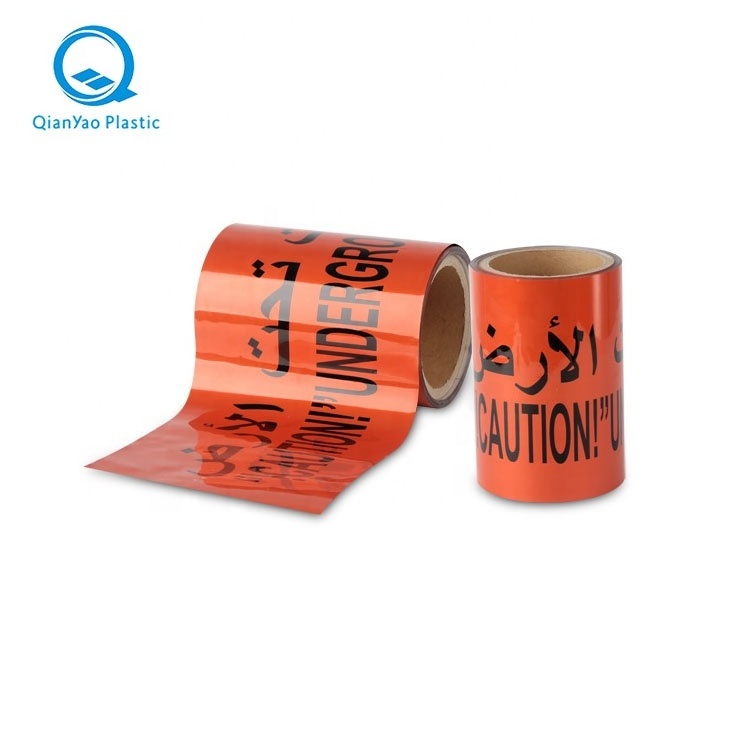 100/150mm X 300m X 4mil / 5mil Underground Cable Marking Caution Tape,Barricade Warning Detectable Tape Middle East Saudi Arabia