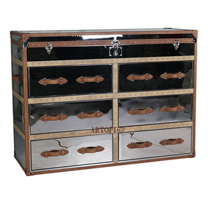 Wholesale Vintage Hotel Home Furniture Stainless Steel Storage Cabinet / Living Room Bedside Cupboard