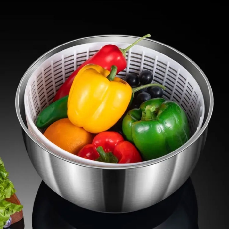 Wholesale Stainless steel salad spinner slicer fruit and vegetable tool electric salad spinner