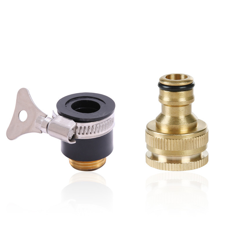 Wholesale Brass Universal Faucet Adapter Garden Hose Quick Connector Watering Tube Joint Tap Faucet Adapter Water Pipe Fittings