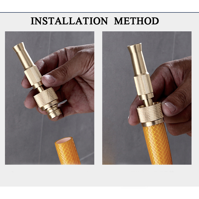 Wholesale Brass Garden Hose Nozzle Water Metal Sprayer with Garden Hose Connector Durable Metal High Pressure Garden Hose Nozzle