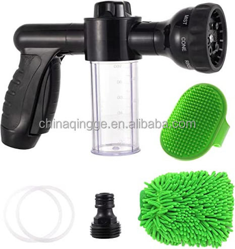 High Pressure Garden Hose Nozzle Sprayer with Soap Dispenser Water Gun Snow Foaming Car Washer for Lawn Garden Hose Nozzle