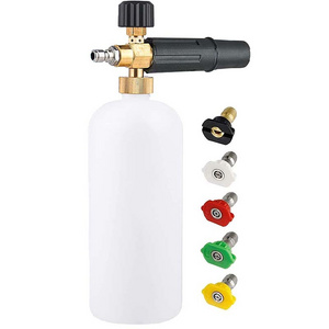 Factory Adjustable Foam Cannon with Nozzle Tips Connector Cleaning Car Wash Soap Snow Foam Lance Pressure Washer Gun Foam Cannon