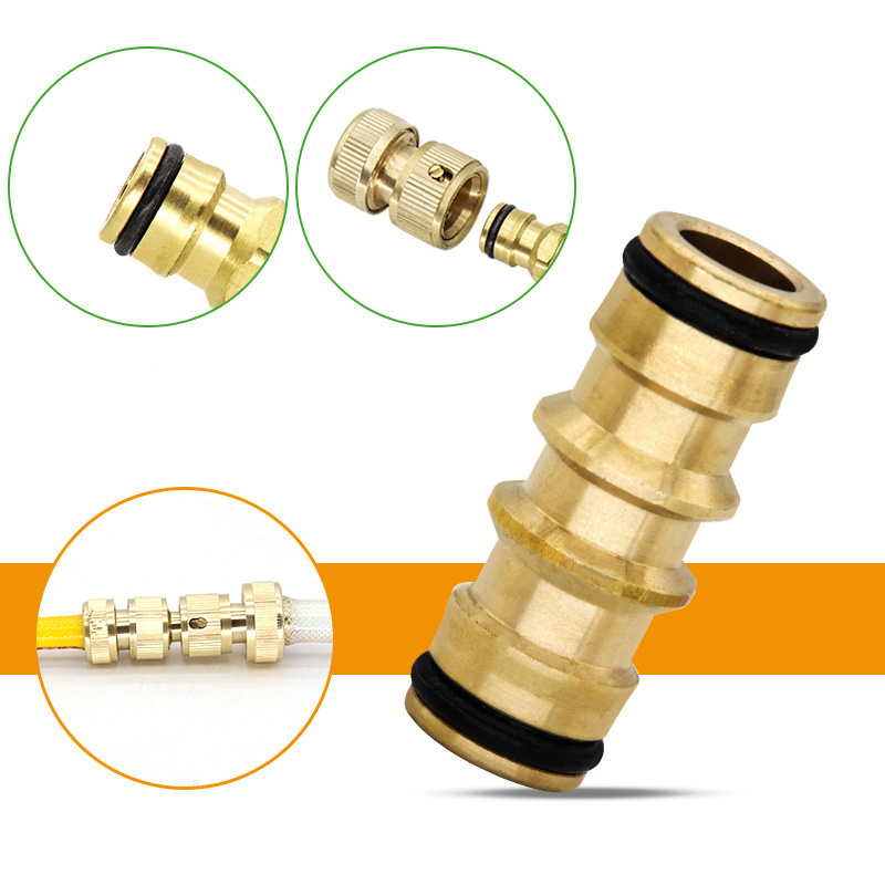 Factory Solid Brass Double Male Garden Hose Connector Extender Water Hose Pipe Tube Fittings Repair Joint Garden Hose Connector