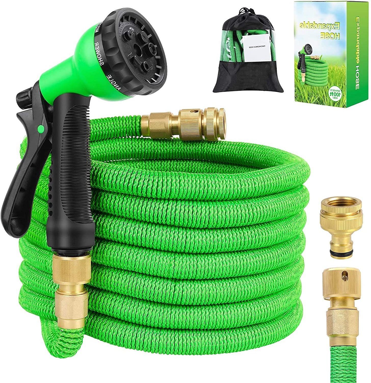 Expandable Flexible Garden Hose Nozzle Brass Garden Hose Connector Fittings Garden Magic Hose Pipe Expandable Water Spray Gun