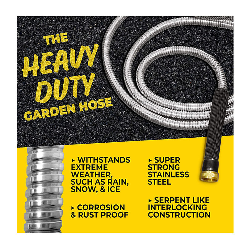 Wholesale Heavy Duty Metal Flexible Stainless Steel Garden Hose Lightweight Kink Free Stainless Steel Garden Hose Shut Off Valve