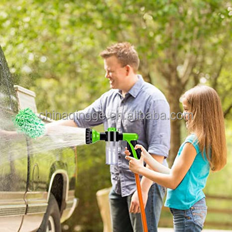 High Pressure Garden Hose Nozzle Sprayer with Soap Dispenser Water Gun Snow Foaming Car Washer for Lawn Garden Hose Nozzle