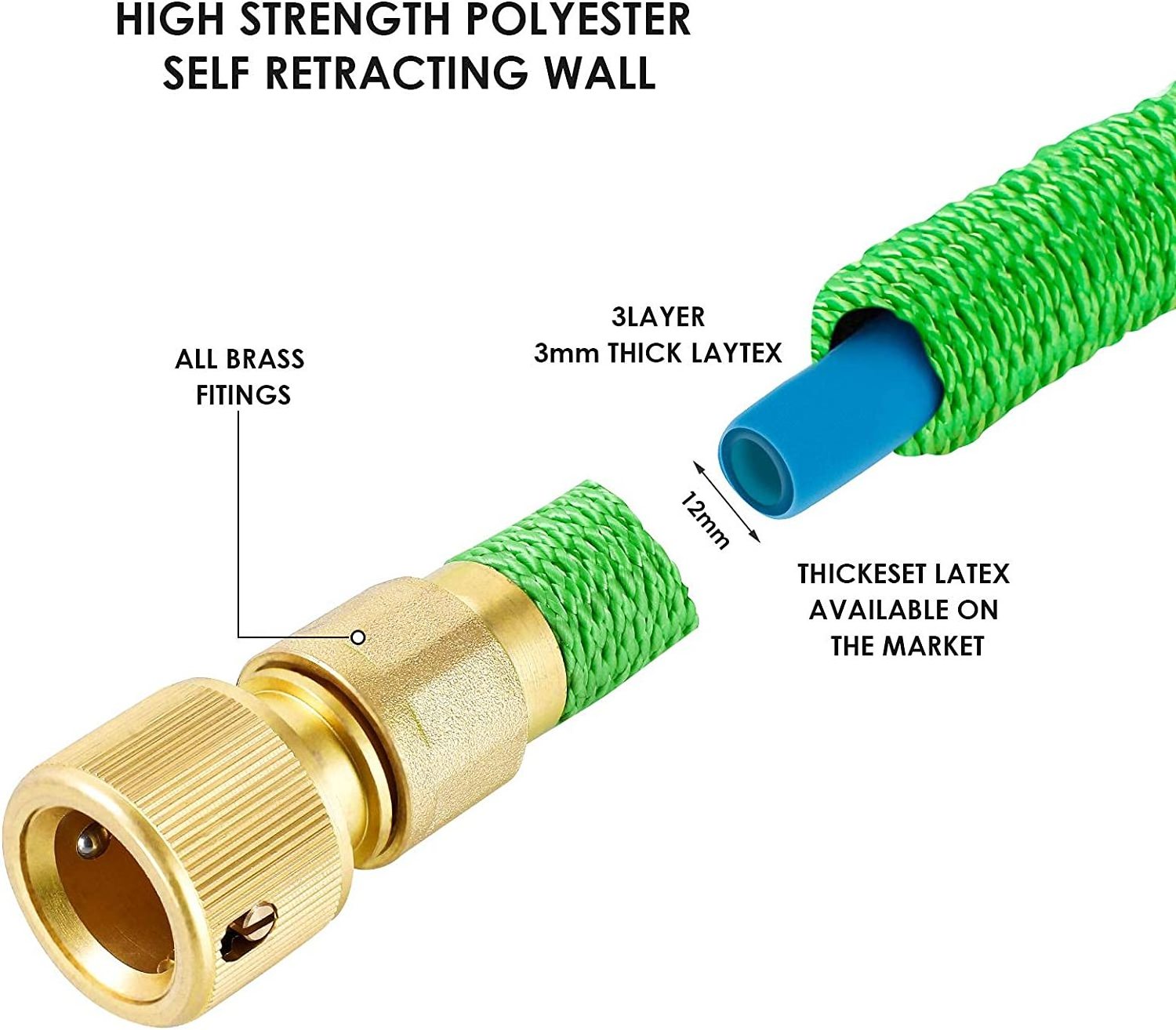 Expandable Flexible Garden Hose Nozzle Brass Garden Hose Connector Fittings Garden Magic Hose Pipe Expandable Water Spray Gun