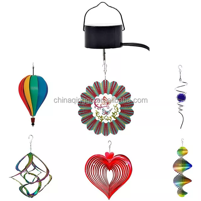 Hanging Display Ornament Garden Decor Rotating Wind Spinner Motor Mirror Ball Battery Electric Operated Wind Spinner Chime Motor