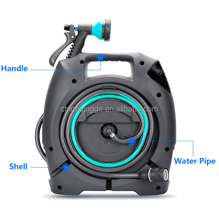 Wholesale Portable Retractable Water Garden Hose Reels With Hose Nozzle Sprayer Convenient Storage Retractable Garden Hose Reels